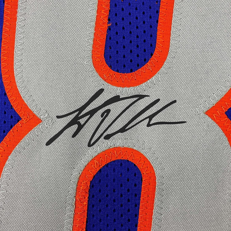 Framed Facsimile Autographed Leighton Vander Esch 35x39 Boise State Blue Reprint Laser Auto College Football Jersey