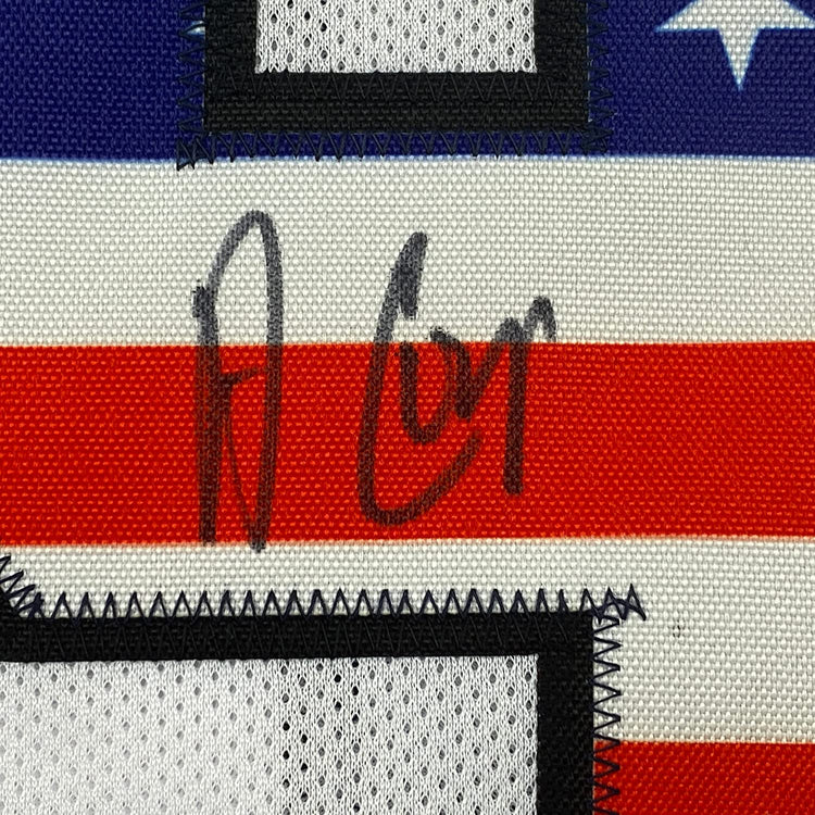 Framed Autographed/Signed Amari Cooper 35x39 Dallas America's Team White Football Jersey Beckett BAS COA