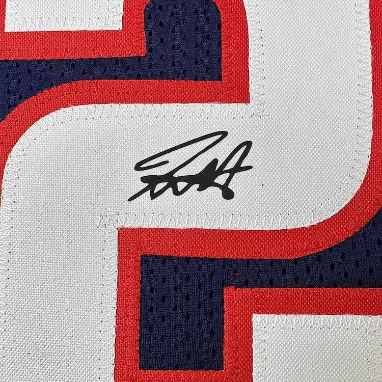 Framed Facsimile Autographed Jamal Murray 35x39 Denver Blue Reprint Laser Auto Basketball Jersey