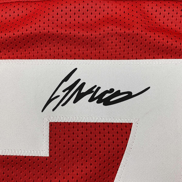 Framed Facsimile Autographed CJ C.J. Stroud 35x39 Ohio State Red Reprint Laser Auto College Football Jersey