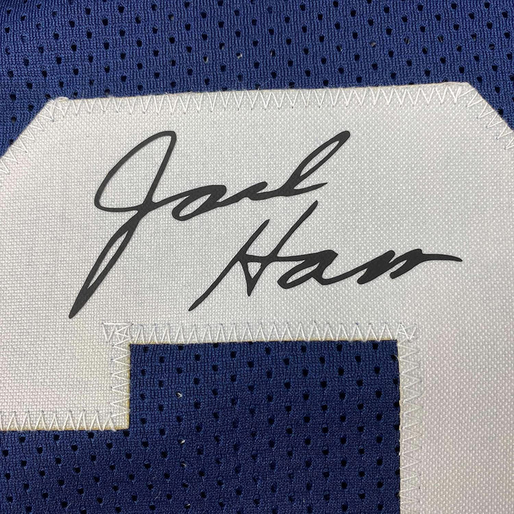 Framed Facsimile Autographed Jack Ham 35x39 Penn State Blue Reprint Laser Auto College Football Jersey