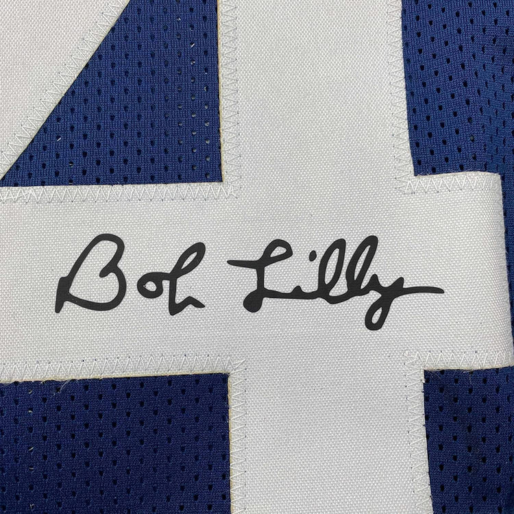Framed Facsimile Autographed Bob Lilly 35x39 Dallas Thanksgiving Day Reprint Laser Auto Football Jersey