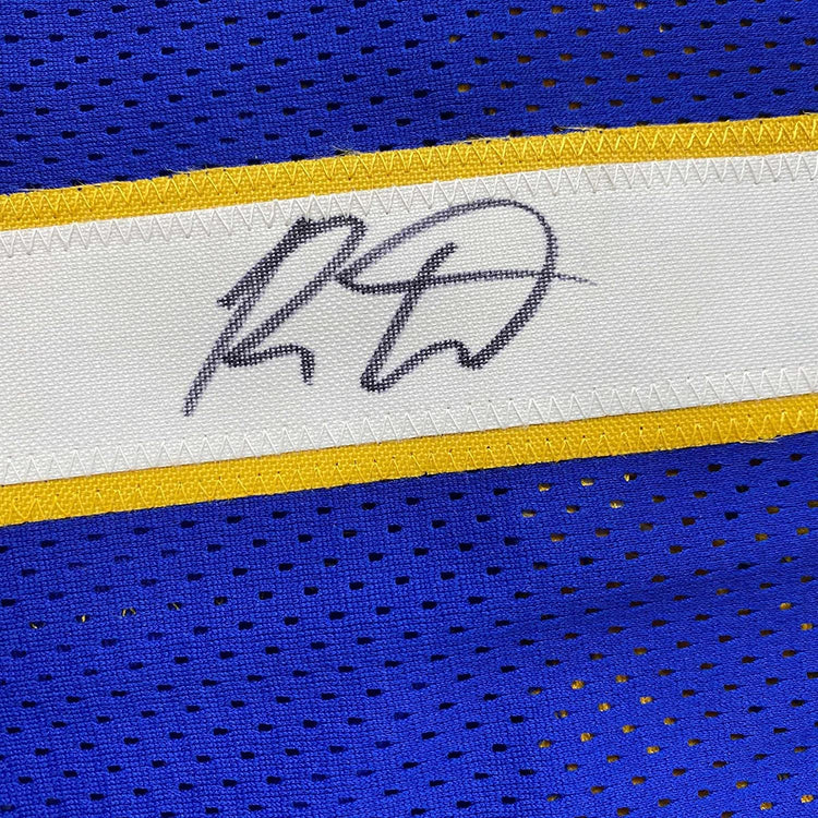 Framed Autographed/Signed Ron Artest Metta World Peace 35x39 Indiana Blue #91 Basketball Jersey Beckett BAS COA