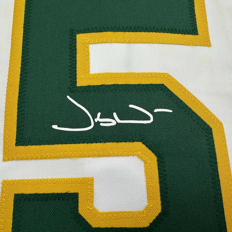 Framed Facsimile Autographed Jacob Wilson 35x39 Oakland White Reprint Laser Auto Baseball Jersey