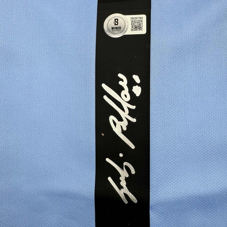 Framed Autographed/Signed Gianluigi Buffon 35x39 Juventus Blue Soccer Jersey Beckett BAS COA