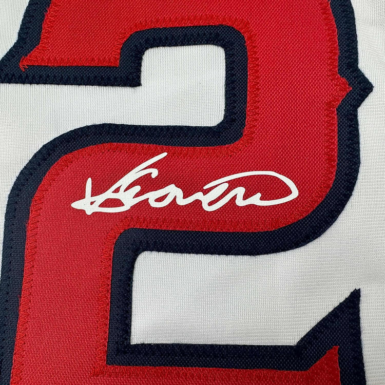 Framed Facsimile Autographed Vladimir Guerrero Sr. 35x39 Vlad Los Angeles LA Anaheim White Reprint Laser Auto Baseball Jersey