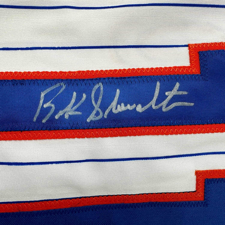 Framed Autographed/Signed Buck Showalter 35x39 New York Pinstripe Baseball Jersey Beckett BAS COA