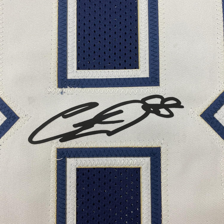Framed Facsimile Autographed CeeDee Lamb 35x39 Dallas Blue Reprint Laser Auto Football Jersey