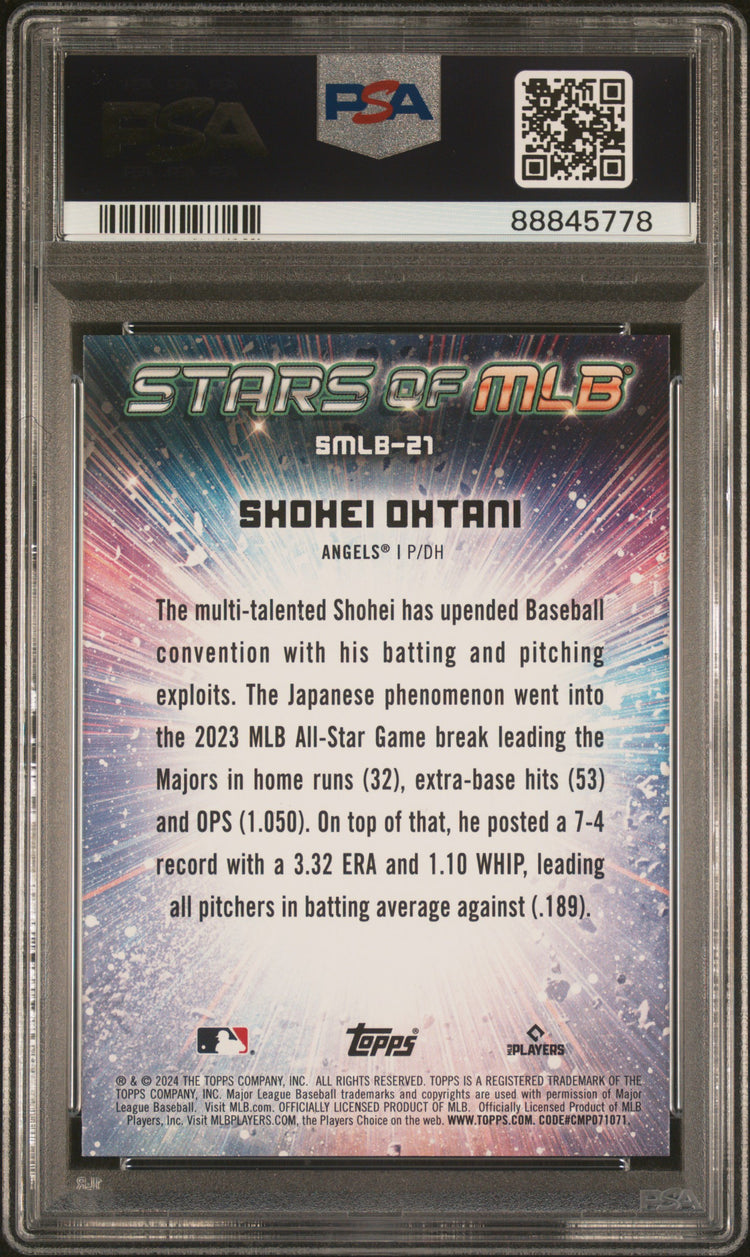 Graded 2024 Topps Shohei Ohtani #SMLB21 Stars of MLB Baseball Card PSA 10 Gem Mint