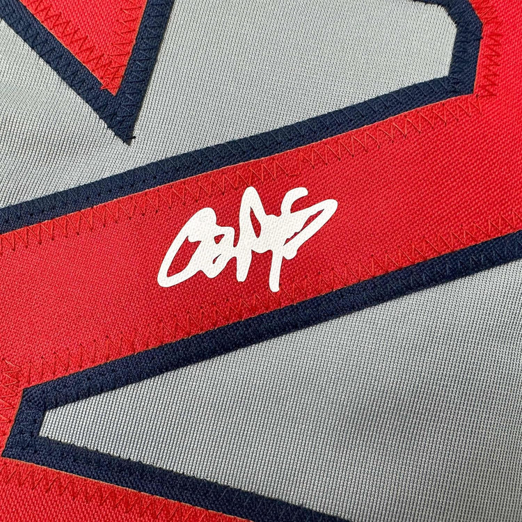 Framed Facsimile Autographed Roger Clemens 35x39 Boston Grey Reprint Laser Auto Baseball Jersey