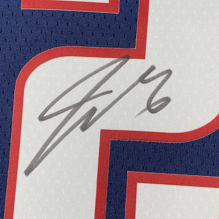 Framed Autographed/Signed Jamal Murray 35x39 Denver Nuggets Dark Blue Authentic Basketball Jersey Fanatics COA