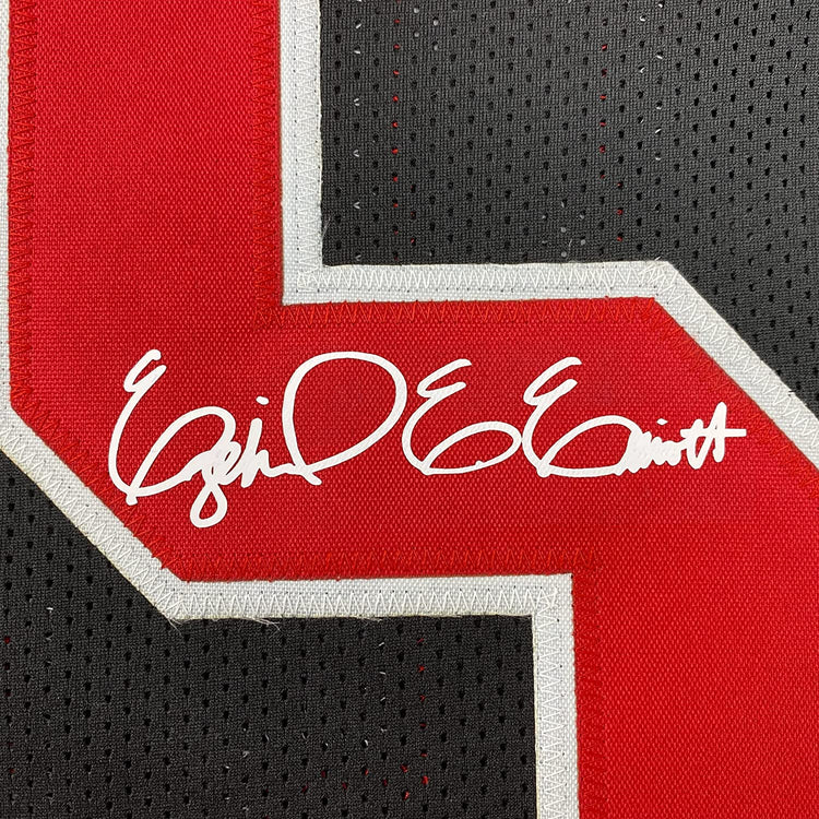Framed Facsimile Autographed Ezekiel Elliott 35x39 Ohio State Black Reprint Laser Auto College Football Jersey