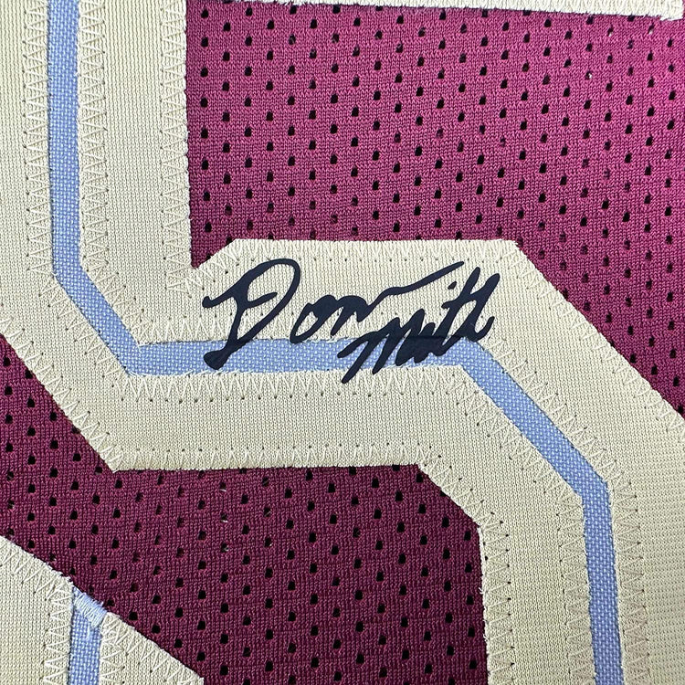 Framed Facsimile Autographed Donovan Mitchell 35x39 Cleveland Red Reprint Laser Auto Basketball Jersey