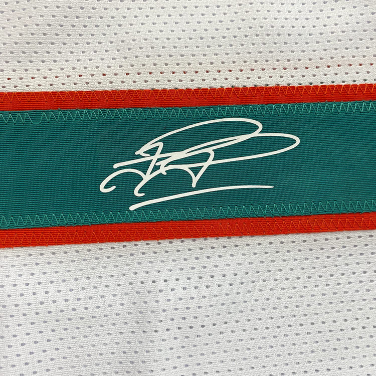 Framed Facsimile Autographed Tua Tagovailoa 35x39 Miami White Reprint Laser Auto Football Jersey