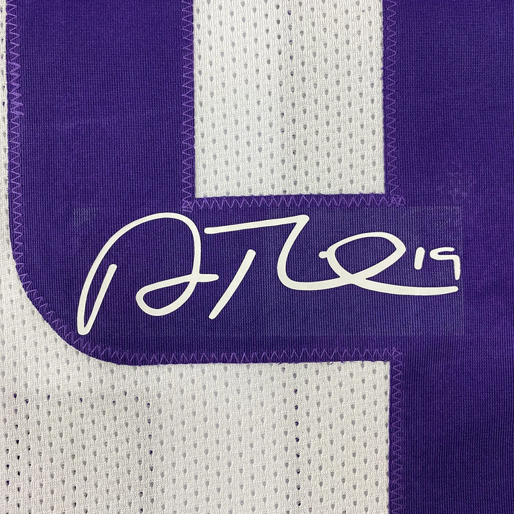 Framed Facsimile Autographed Adam Thielen 35x39 Minnesota White Reprint Laser Auto Football Jersey