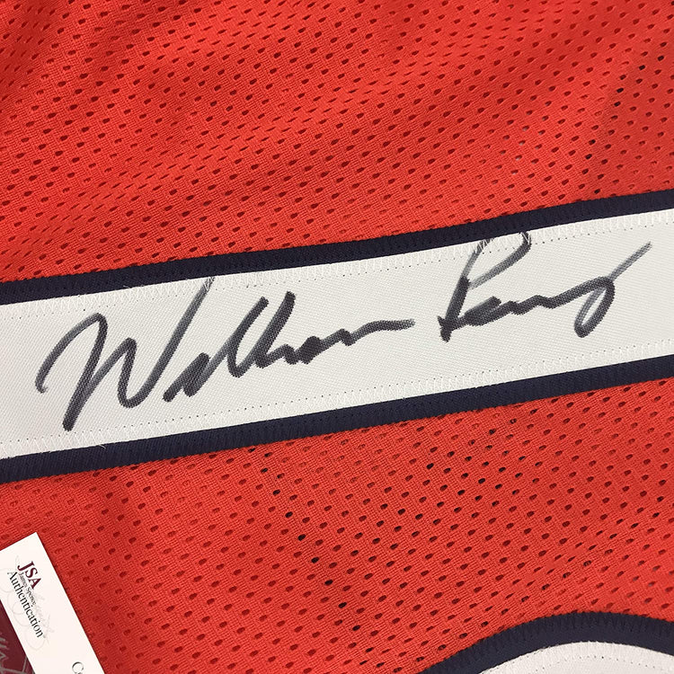 Autographed/Signed William Perry"Fridge" The Refrigerator Chicago Orange Football Jersey JSA COA