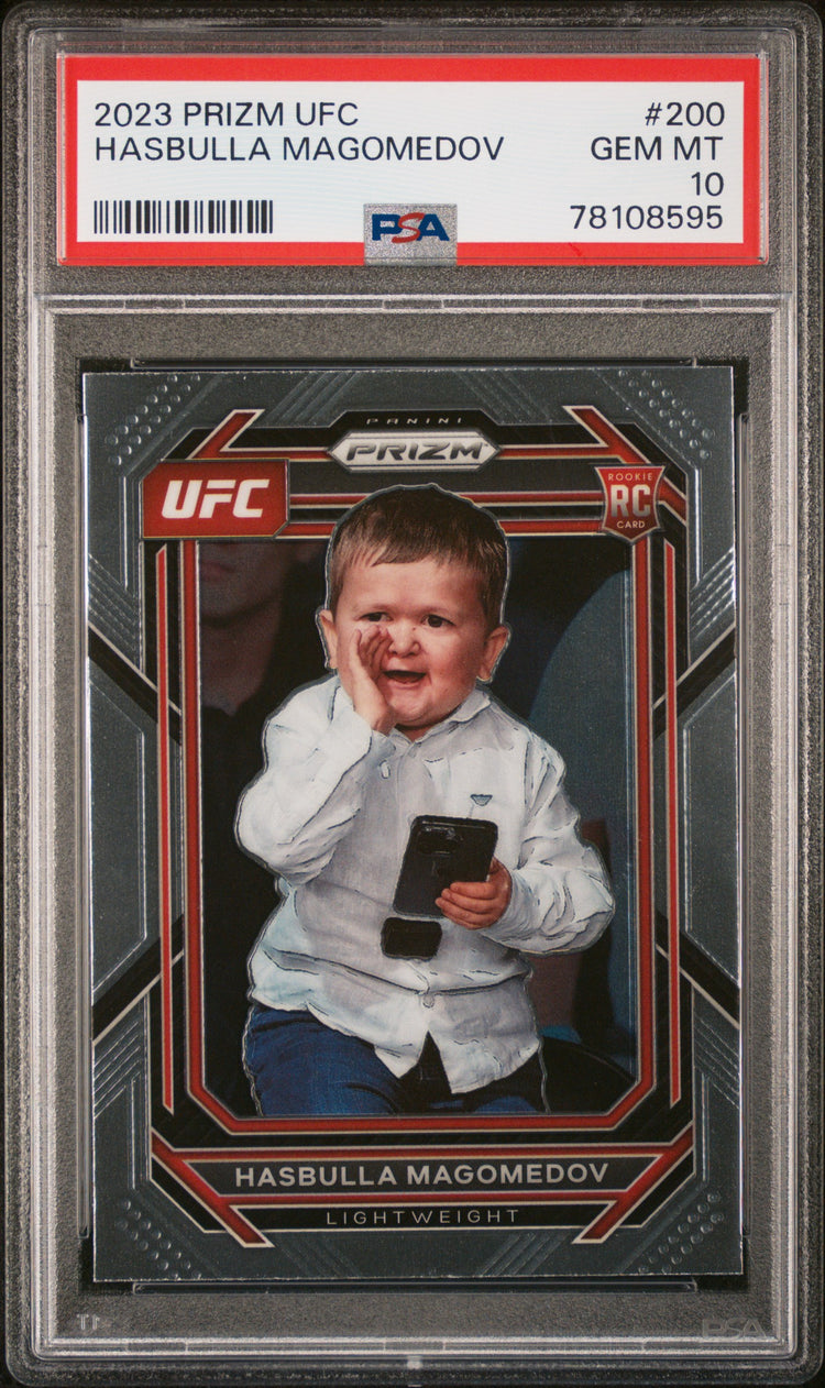 Graded 2023 Panini Prizm UFC Hasbulla Magomedov #200 Rookie RC UFC MMA Card PSA 10 Gem Mint