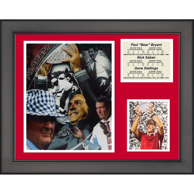Framed Alabama Coaches Legends Crimson Tide 11"x14"College Football Three Photo Collage