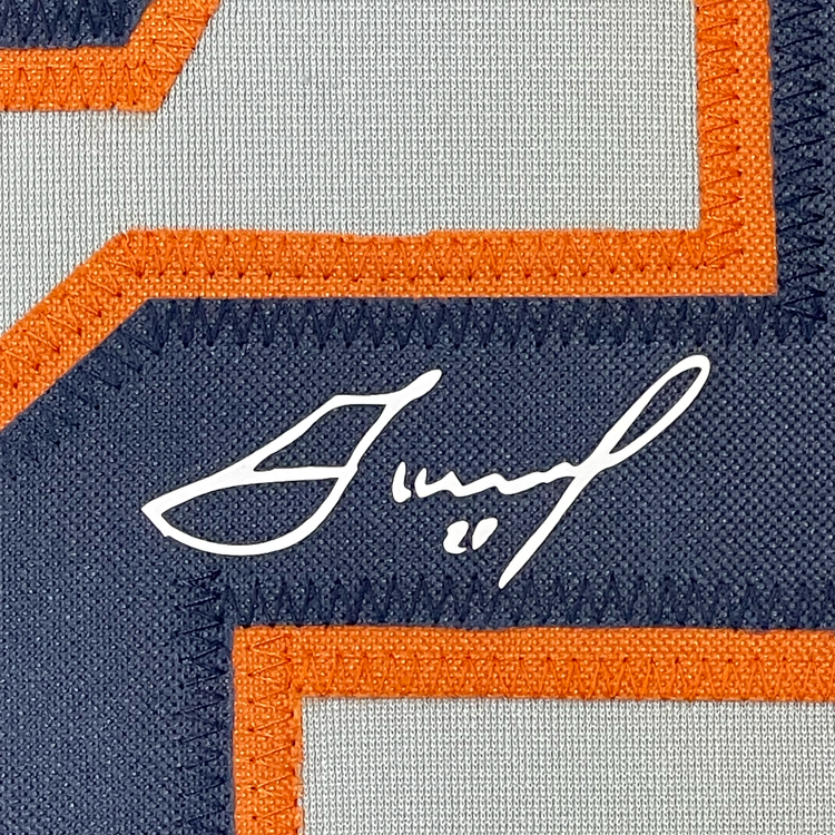 Framed Facsimile Autographed Jose Altuve 35x39 Houston Grey Reprint Laser Auto Baseball Jersey