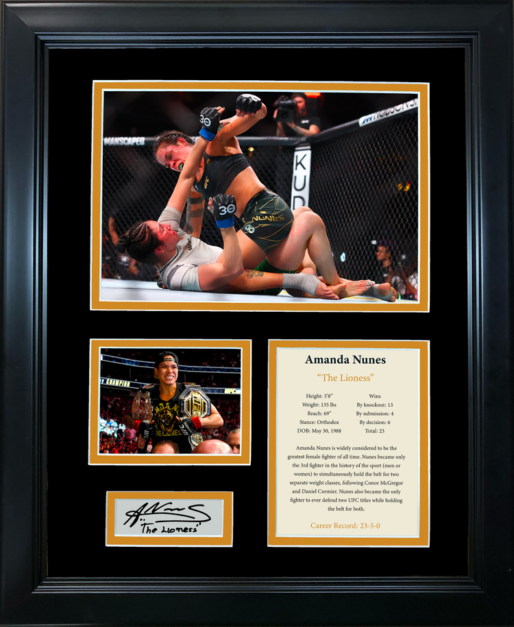 Framed Amanda Nunes Facsimile Laser Engraved Signature Auto UFC MMA 11"x14"Photo Sig Collage