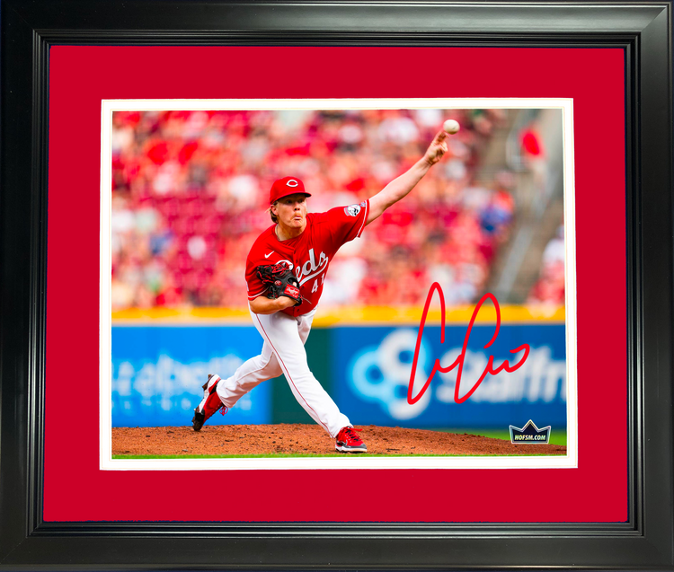 Framed Andrew Abbott Cincinnati Reds Facsimile Laser Engraved Signature Auto 11"x14"Baseball Photo HOFSM Holo