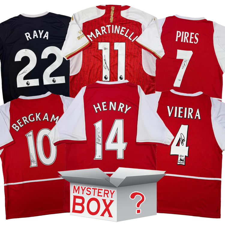 Arsenal F.C. Autographed/Signed Soccer Jersey Mystery Box with PSA JSA or Beckett COA