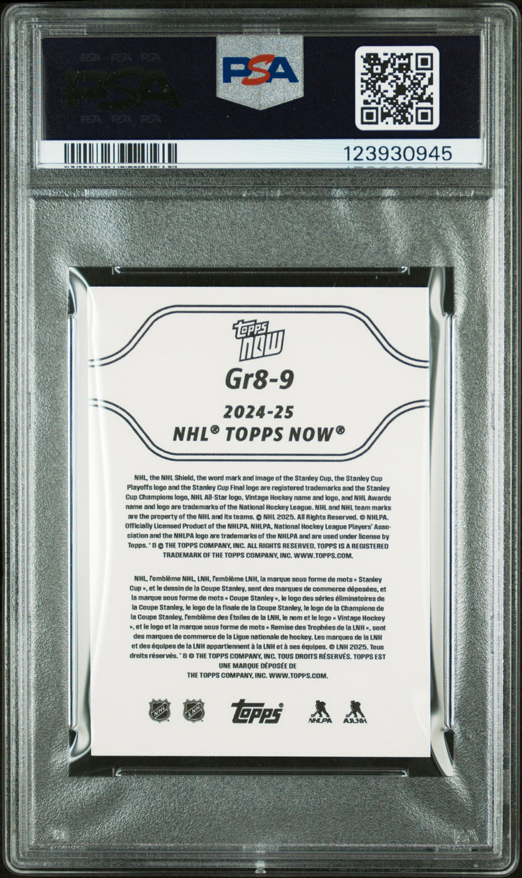 Graded 2024 Topps Now Alex Ovechkin #9 The GR8 Chase Sticker Hockey Card PSA 9 Mint