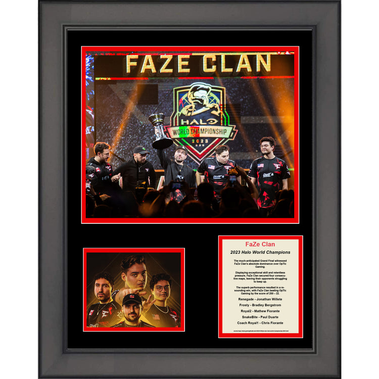 Framed FaZe Clan 2023 Halo World Champions 11"x14" Three Photo Collage