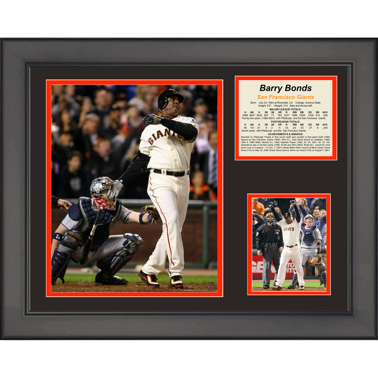Framed Barry Bonds San Francisco Giants Baseball 11"x14" Three Photo Collage