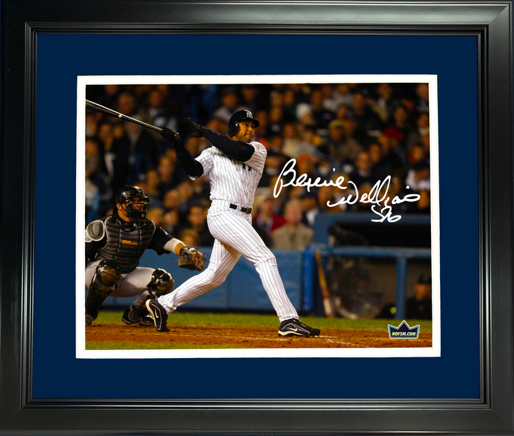 Framed Bernie Williams New York Yankees Facsimile Laser Engraved Signature Auto 11"x14" Baseball Photo HOFSM Holo