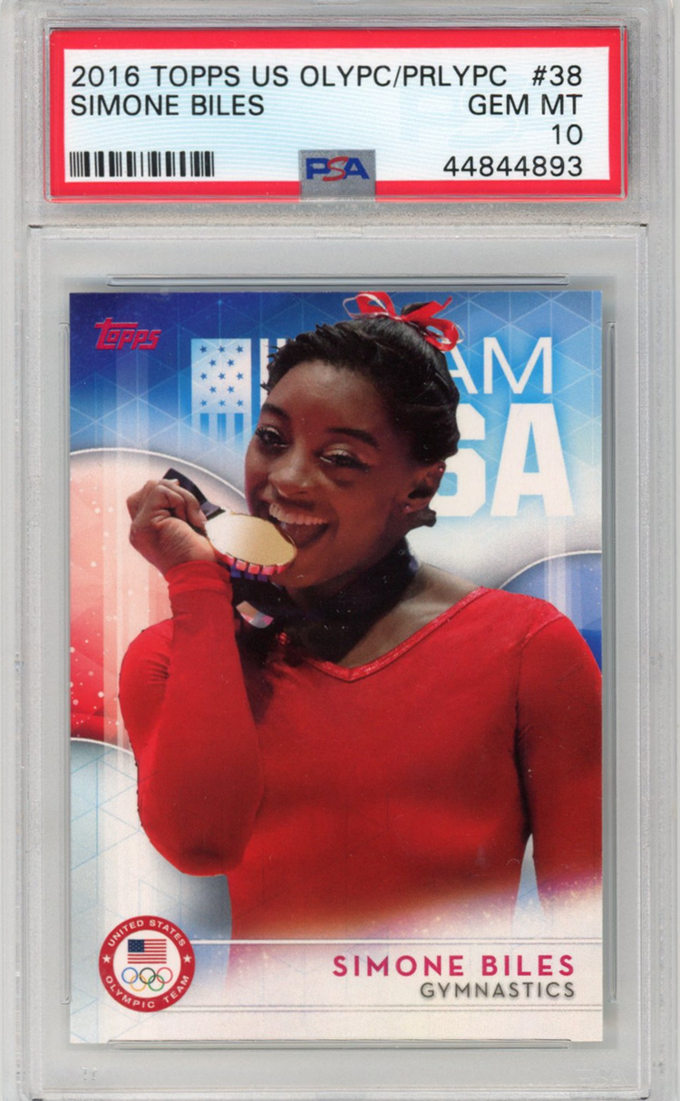 Graded 2016 Topps US Olympic Simone Biles #38 Rookie RC Gymnastics Card PSA 10 Gem Mint