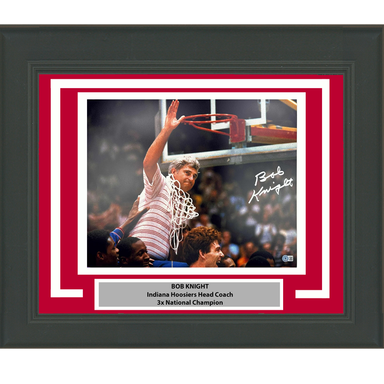 Framed Autographed/Signed Bobby Bob Knight Net Indiana Hoosiers 16x20 College Basketball Photo Beckett BAS COA