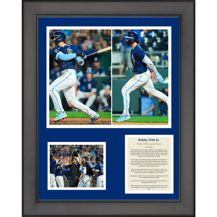 Framed Bobby Witt Jr. Walk-Off Grand Slam 2023 Kansas City Royals 11"x14" Baseball Three Photo Collage