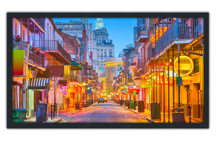 Professionally Framed Bourbon Street New Orleans Louisiana Skyline High-Resolution Panoramic Photo 12x22 Wall Art