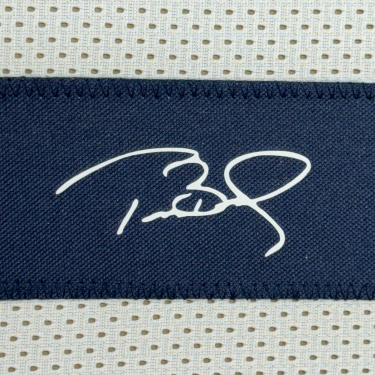 Framed Facsimile Autographed Tom Brady 35x39 Michigan White Reprint Laser Auto College Football Jersey