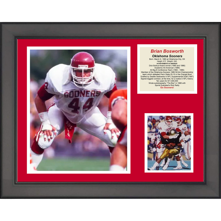 Framed Brian Bosworth Oklahoma Sooners 11"x14" College Football Three Photo Collage