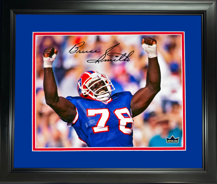 Framed Bruce Smith Buffalo Bills Facsimile Laser Engraved Signature Auto 11"x14" Football Photo HOFSM Holo