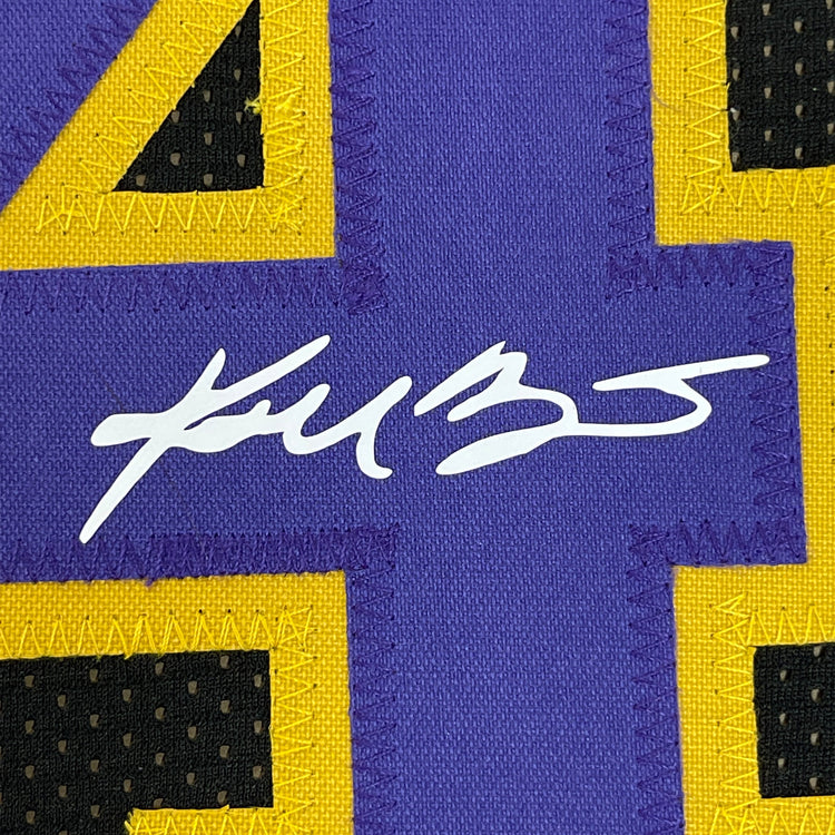 Framed Facsimile Autographed Kobe Bryant 35x39 #24 Los Angeles LA Black Reprint Laser Auto Basketball Jersey Size Men's XL