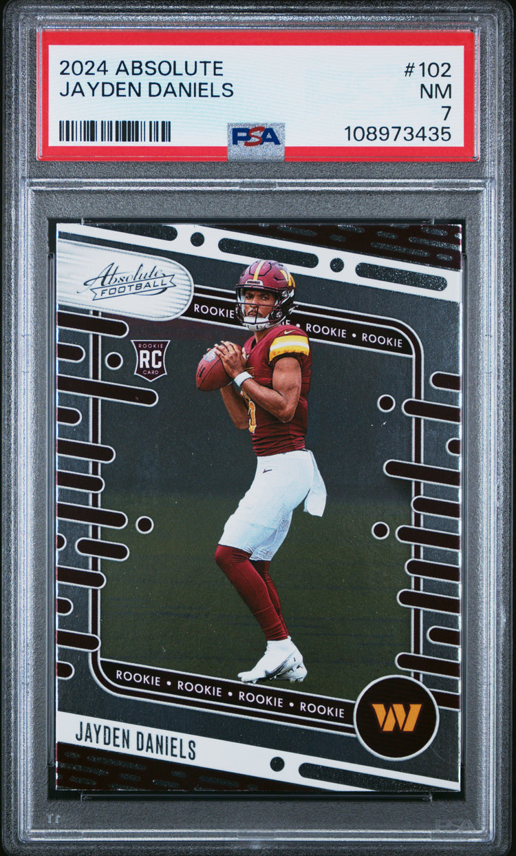 Graded 2024 Panini Absolute Jayden Daniels #102 Rookie RC Football Card PSA 7 Near Mint