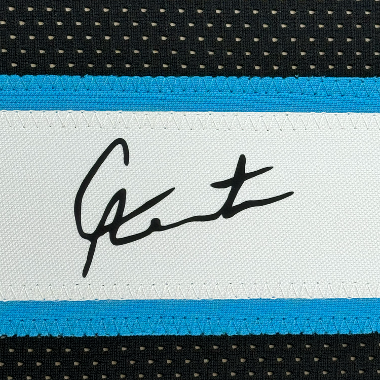 Framed Facsimile Autographed Cam Newton 35x39 Carolina Black Reprint Laser Auto Football Jersey