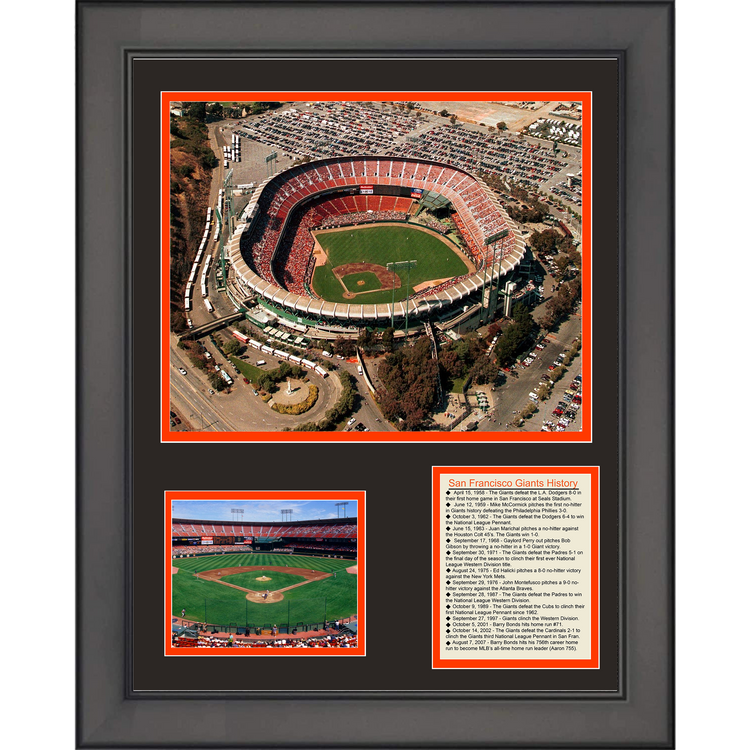 Framed Candlestick Ballpark San Francisco Giants Baseball Moments 11"x14" Three Photo Collage