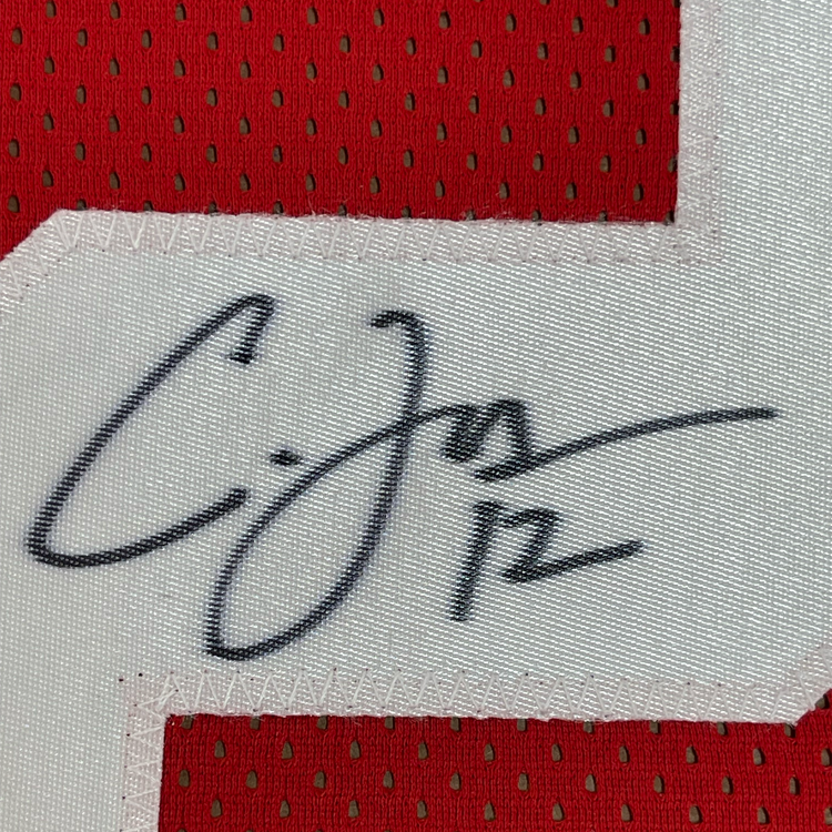 Framed Autographed/Signed Cardale Jones 35x39 Ohio State Red College Football Jersey JSA COA