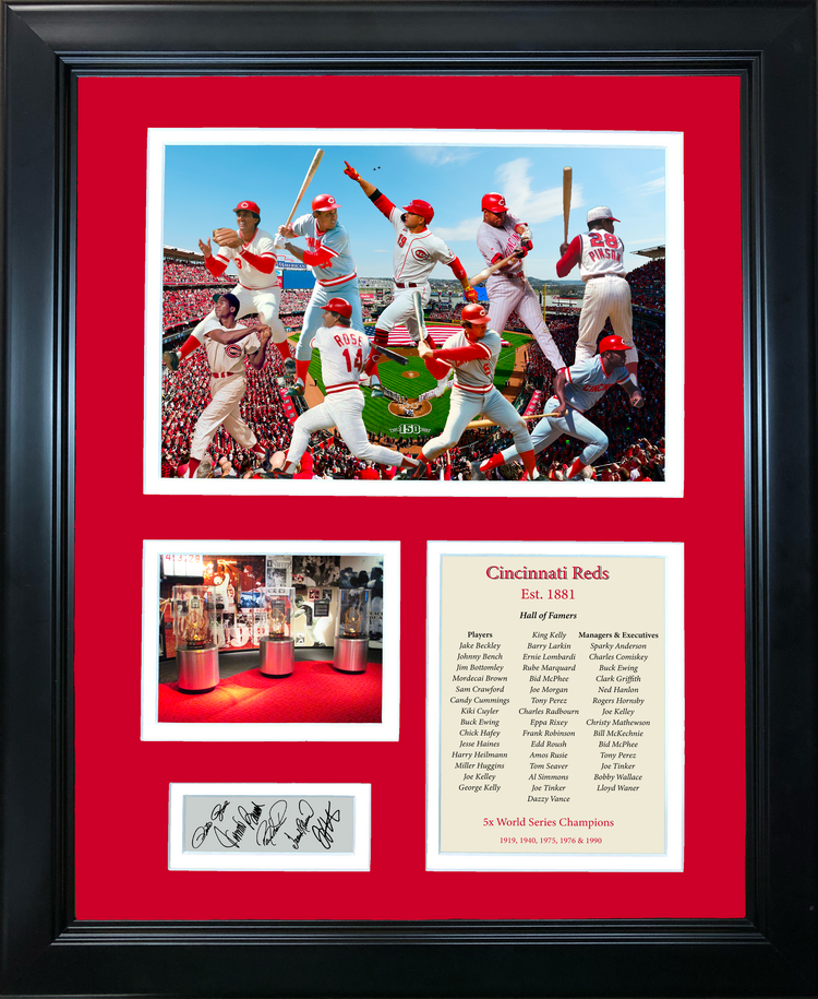 Framed Cincinnati Reds All-Time Greats Legends Facsimile Laser Engraved Signature Auto 11"x14" Baseball Photo Sig Collage
