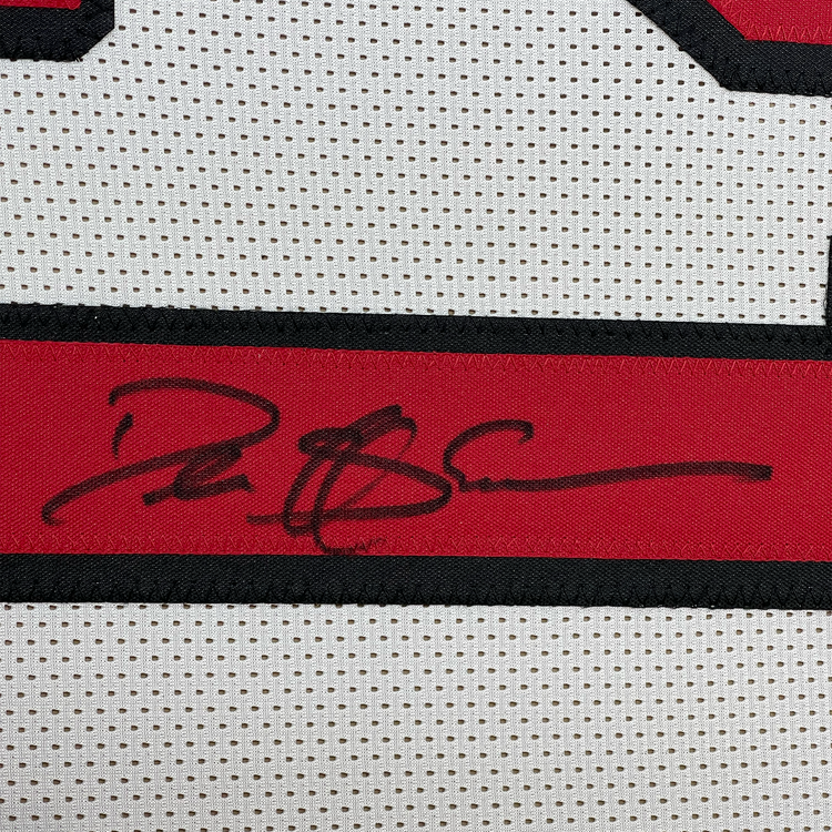 Framed Autographed/Signed Deion Sanders 35x39 San Francisco White Alternate Football Jersey Beckett BAS COA
