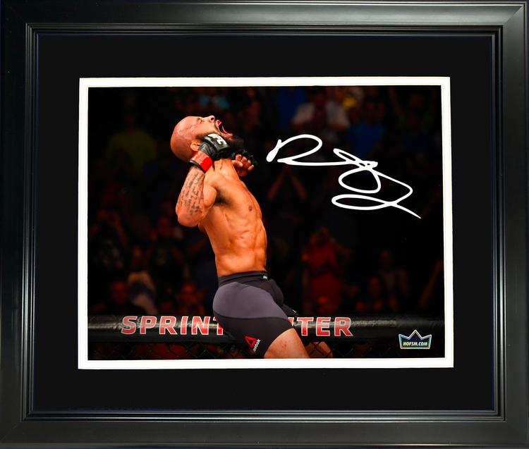 Framed Demetrious Johnson UFC MMA Facsimile Laser Engraved Signature Auto 11"x14" Photo HOFSM Holo