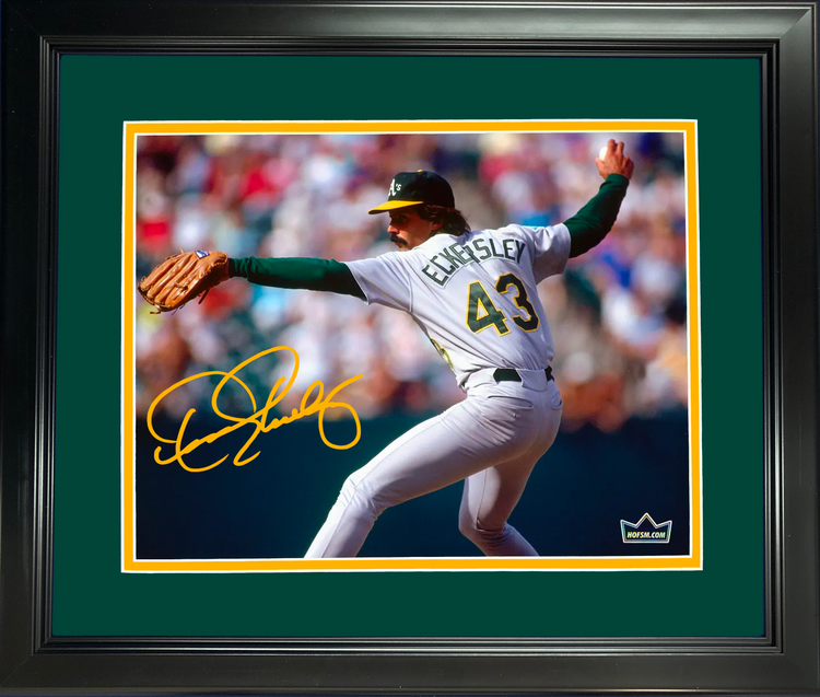 Framed Dennis Eckersley Oakland Athletics A's Facsimile Laser Engraved Signature Auto 11"x14" Baseball Photo HOFSM Holo