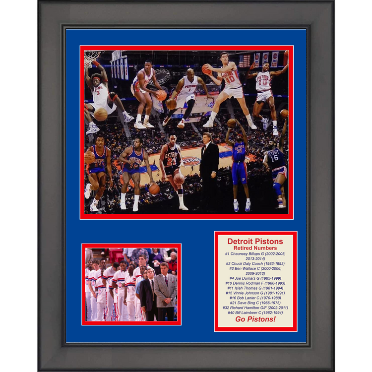 Framed Detroit Pistons Bad Boys Back-to-Back Champions Basketball 11"x14" Three Photo Collage