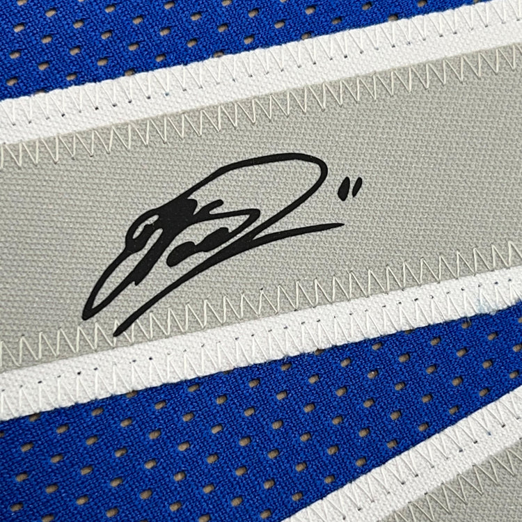 Framed Facsimile Autographed Dirk Nowitzki 35x39 Dallas Blue Reprint Laser Auto Basketball Jersey
