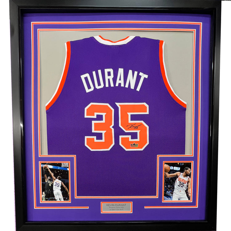 Framed Facsimile Autographed Kevin Durant 35x39 Phoenix Purple Reprint Laser Auto Basketball Jersey