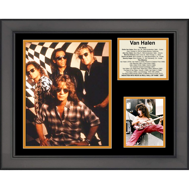 Framed Eddie Van Halen 11"x14" Music Three Photo Collage
